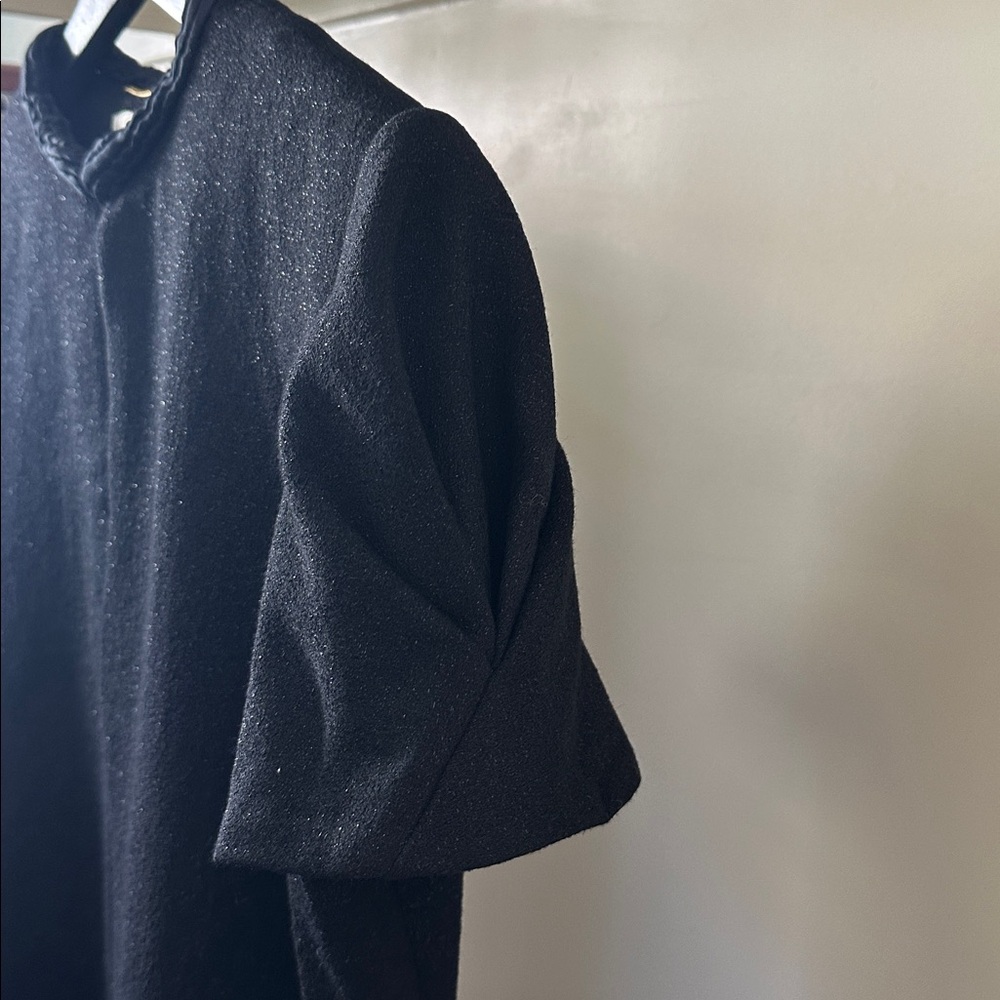 New Saint Laurent wool silk cap sleeve shift sheath boxy knee length mini dress - Picture 7 of 16